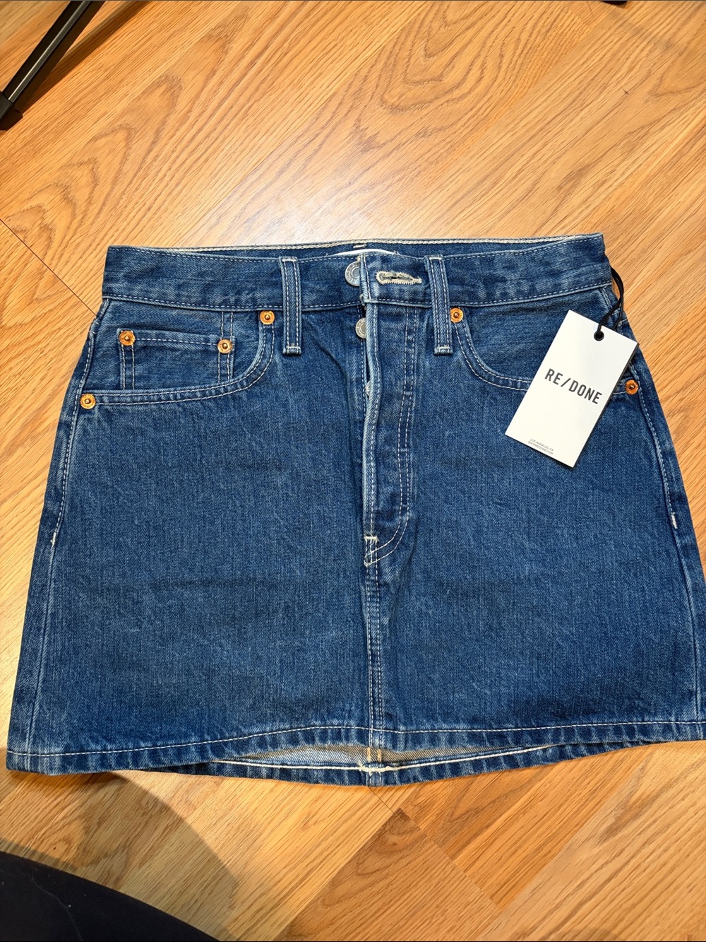 RE/DONE 90s Mini Skirt – Iron Blue – Size 24 – NWT